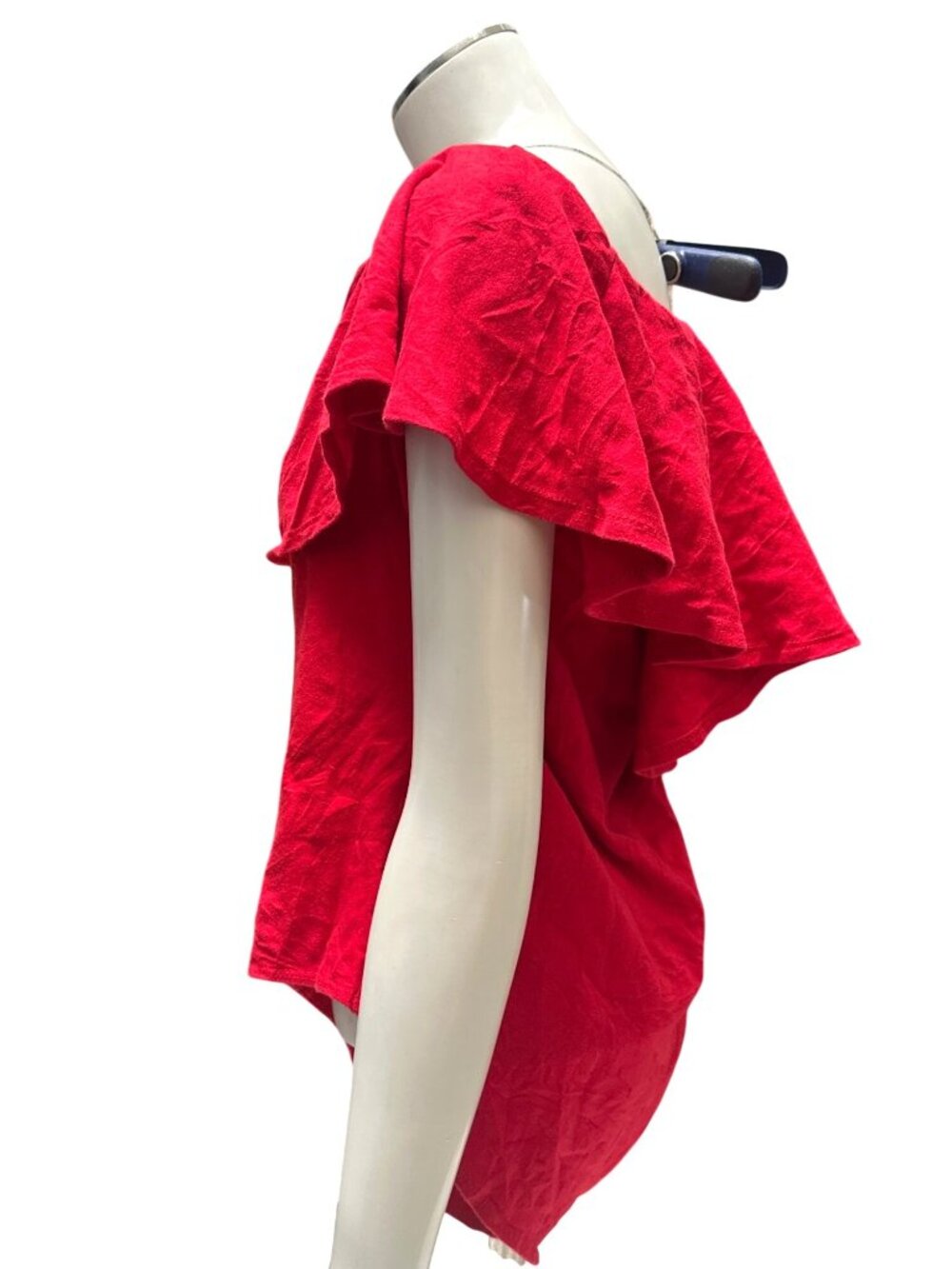 Forever 21 Size 2X Red Off Shoulder Ruffle Bodysuit Bodycon Party Girl Aesthetic - Picture 3 of 9